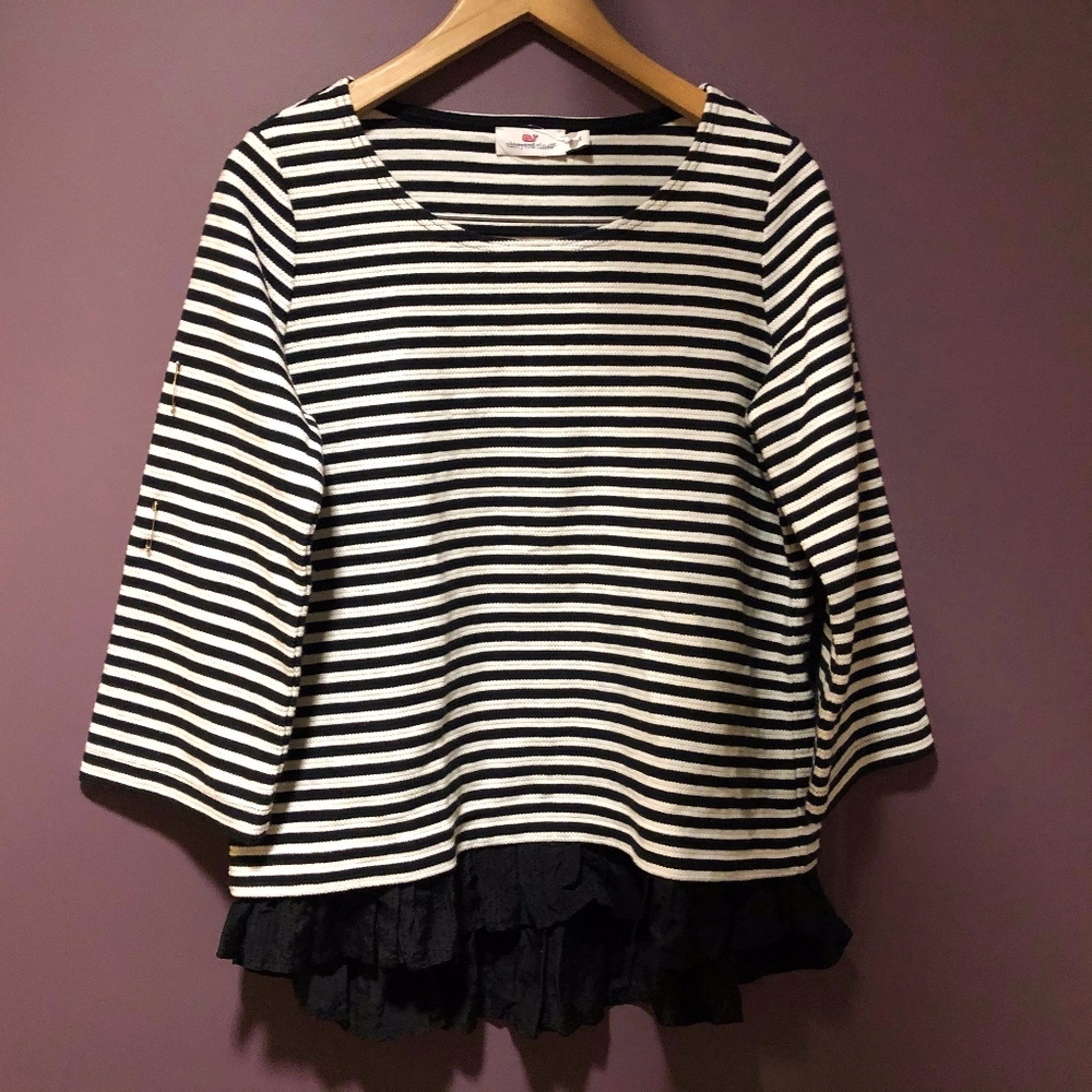 Vineyard Vines Striped Sweater with Lace